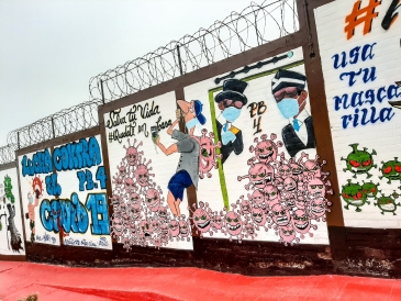 Internos del penal Cañete participan en concurso de murales  para hacer frente al covid-19