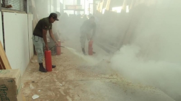 Realizan simulacro de incendios en los penales de Huánuco, Cochamarca y Pasco