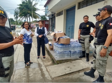 INPE SAN MARTIN ENTREGA DONATIVOS PARA AFECTADOS POR DESASTRES NATURALES